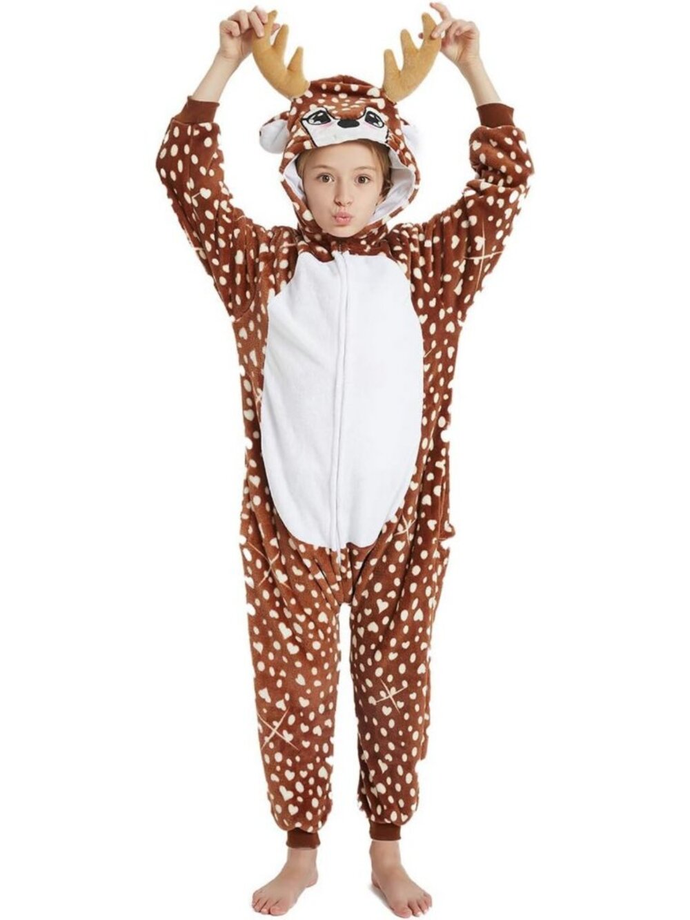 Cozy Kids Deer Onesie - Cute Reindeer Pajama Costume for Halloween & Christmas